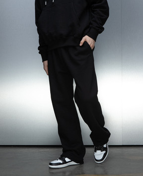 Off-White Чорні спортивні штани з монограмою логотипа OMCH054C99FLE002