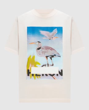 Heron Preston Рожева футболка з брендованим принтом HWAA032F23JER003
