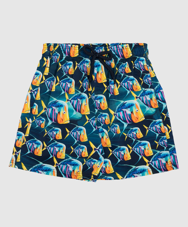 Vilebrequin Children's blue Joris swimming shorts in a print JOIU3F17