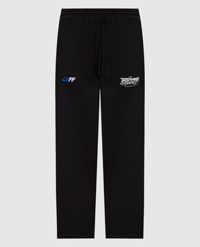 Off-White Черные спортивные брюки с логотипом OMCH044S23FLE003