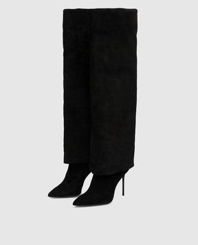 Balmain Черные замшевые сапоги Ariel BN1TA897LCTA
