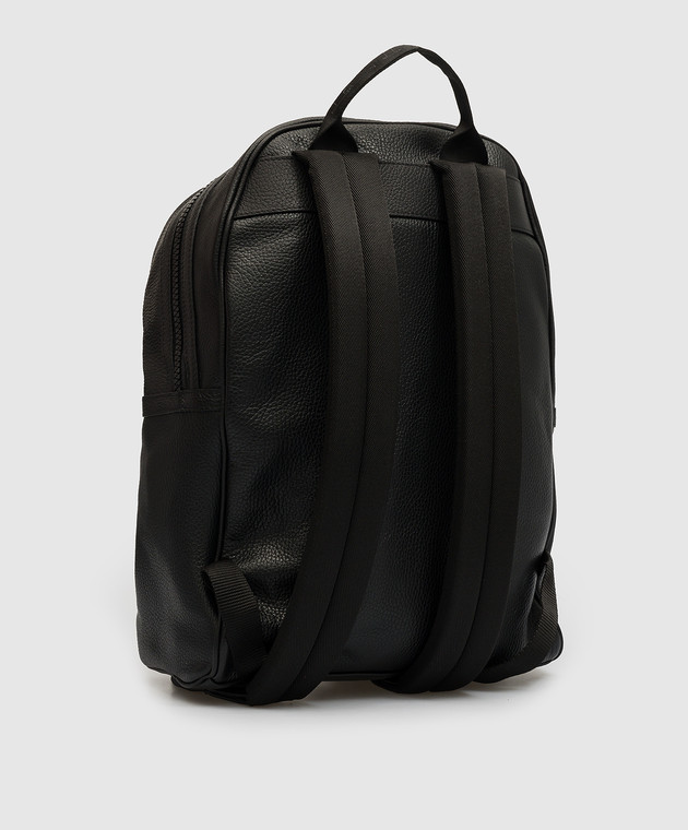Kiton Черный кожаный рюкзак с логотипом UBBACKN00845 изображение 3