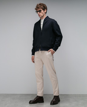 Loro Piana Синий бомбер из шерсти FAN4077