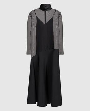 Khaite Черное комбинированное платье Bellamy 5365384W384