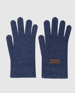Canali Сині рукавички з патчем логотипа MK00461G0030