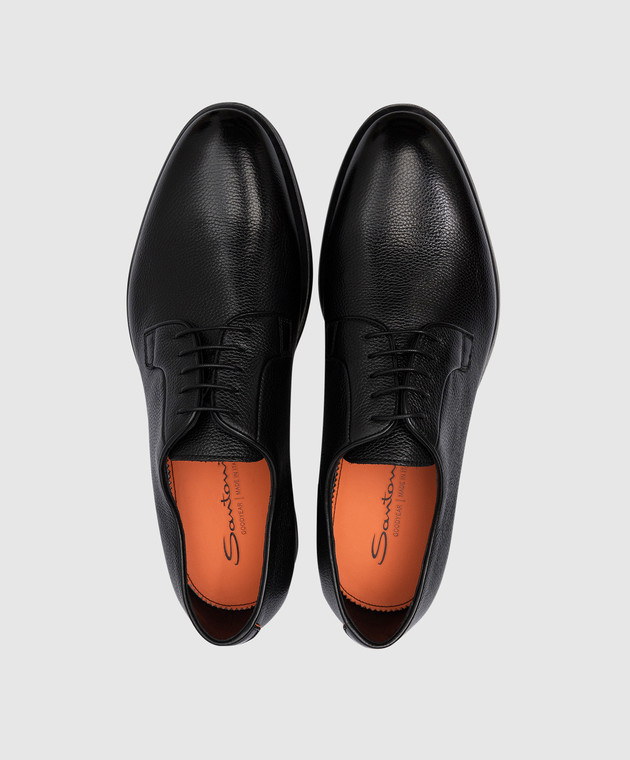 Santoni Черные кожаные дерби MCCG17837PI2HSDS изображение 4