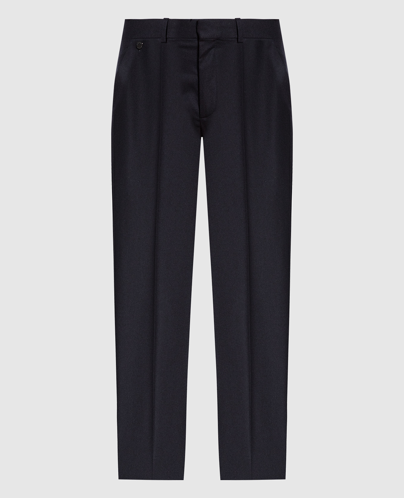Blue wool and cashmere pants