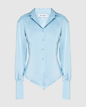 The Attico Атласная голубая рубашка Lily 227WCH03E020