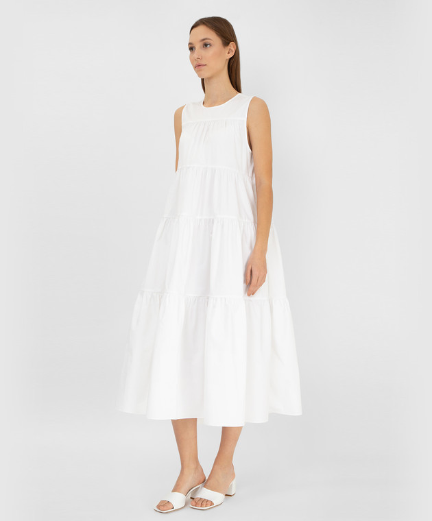 CO Біла сукня міді з воланами 4370STN зображення 3