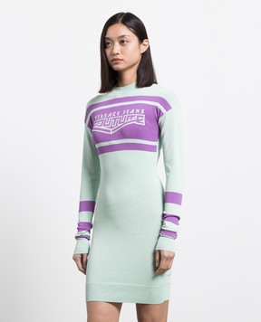 Versace Jeans Couture Зелена сукня міні з візерунком Space Couture 73HAOM20CM12H