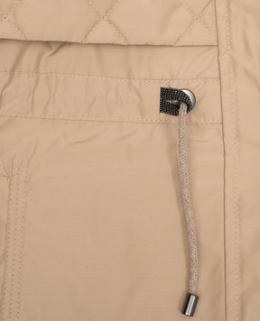 Brunello Cucinelli Дитячий бежевий тренч з ланцюжком моніль BB574O481C