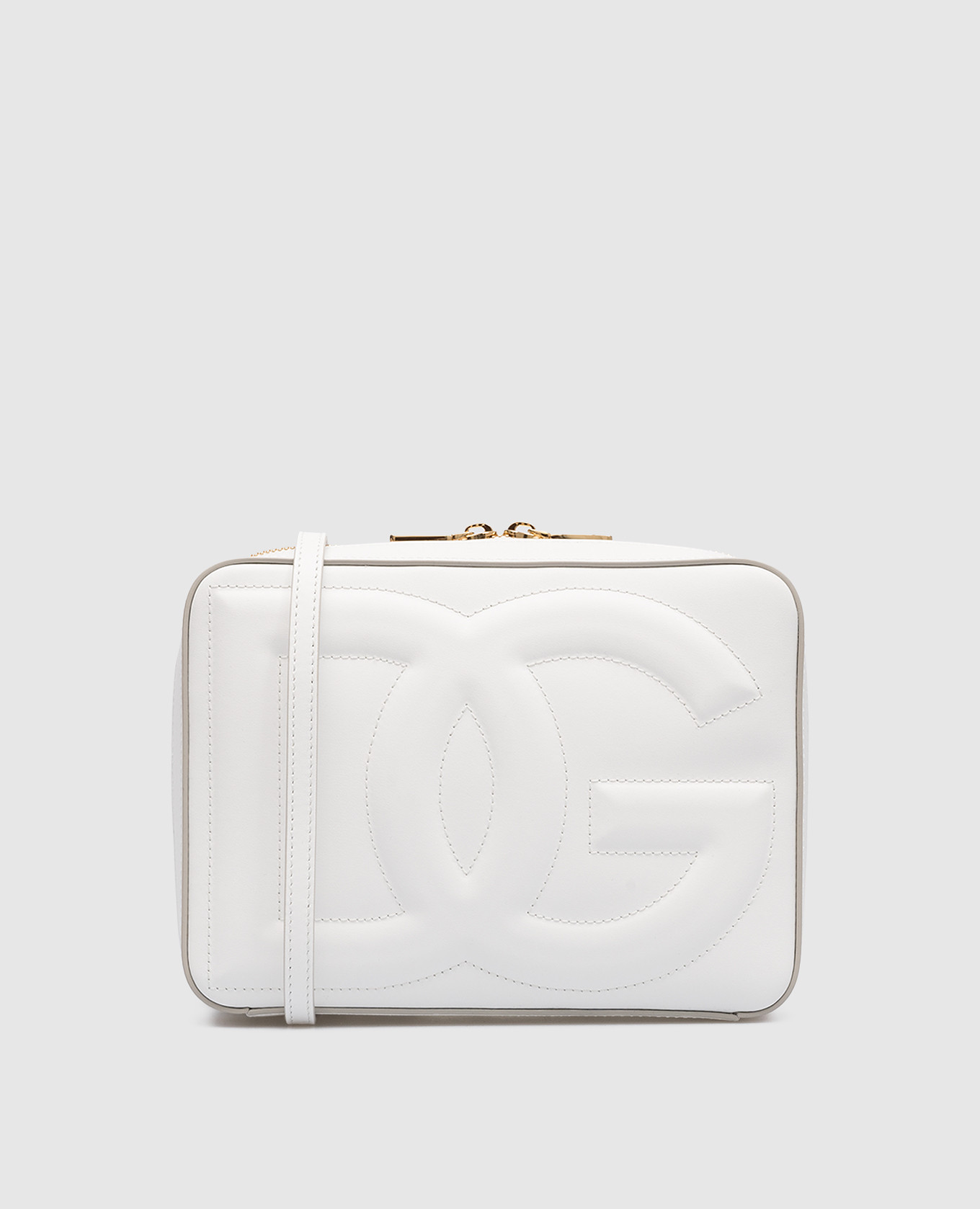 

Белая кожаная сумка кросс-боди DG Logo Bag, Белый, Сумки через плечо