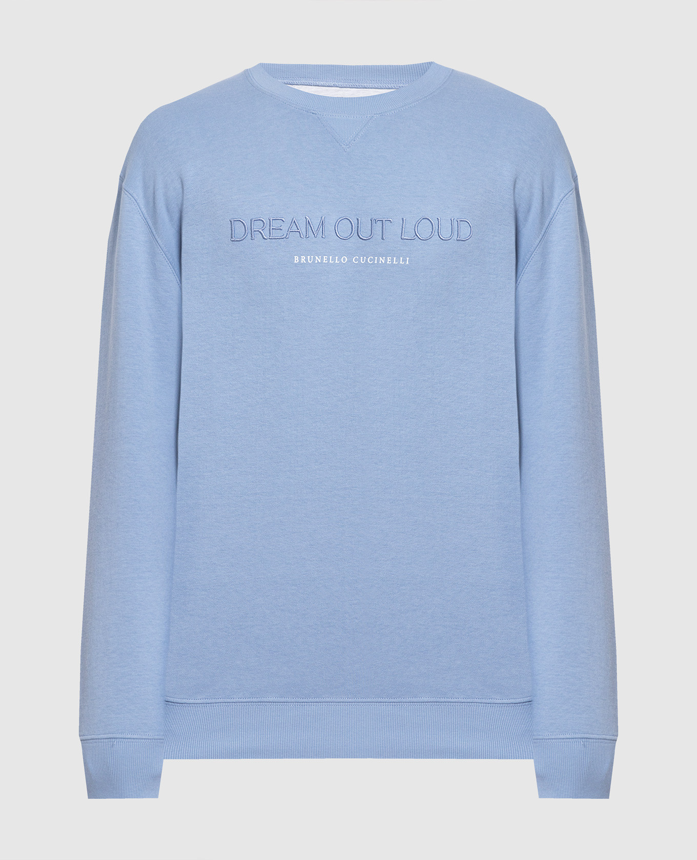 Blue sweatshirt with Dream out loud embroidery