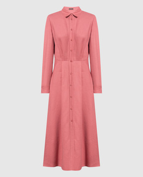 Loro Piana Розовое платье-рубашка из льна FAM1977
