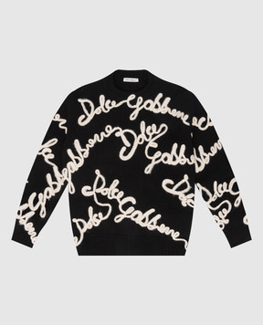 Dolce&Gabbana Детский черный джемпер из шерсти с логотипом L4KW85JBVH5