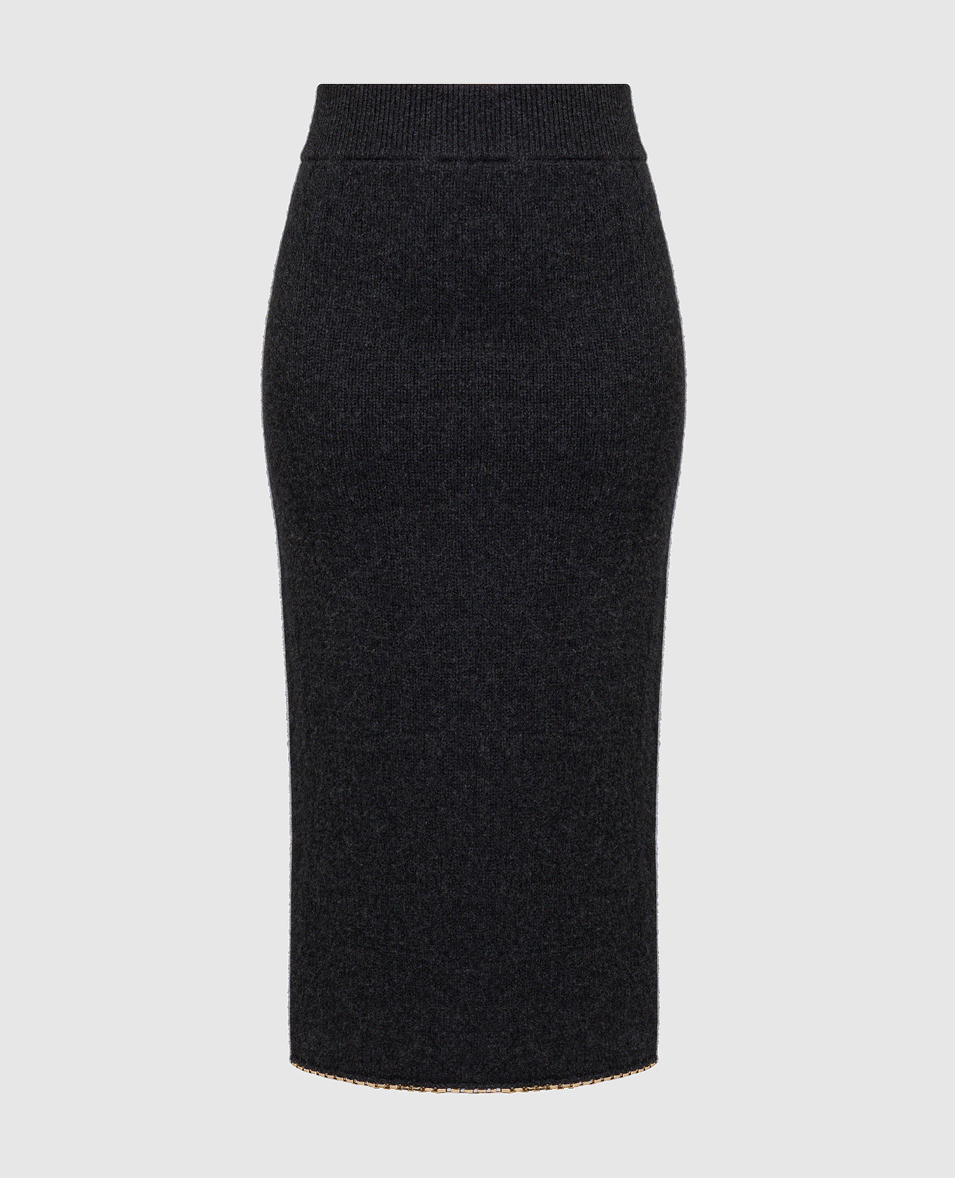 Gray wool and cashmere chain skirt