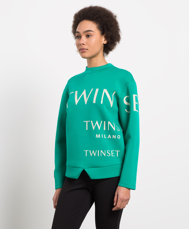 Twinset Green sweatshirt with logo print 222TP2442 изображение 3