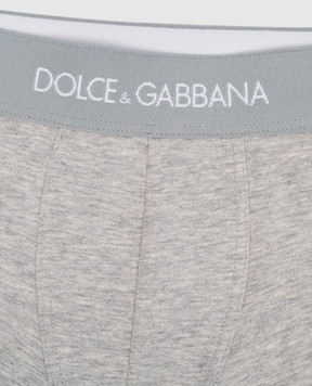 Dolce&Gabbana Дитячий набір сірих трусиків-хіпсів з логотипом L4J701G7OCT