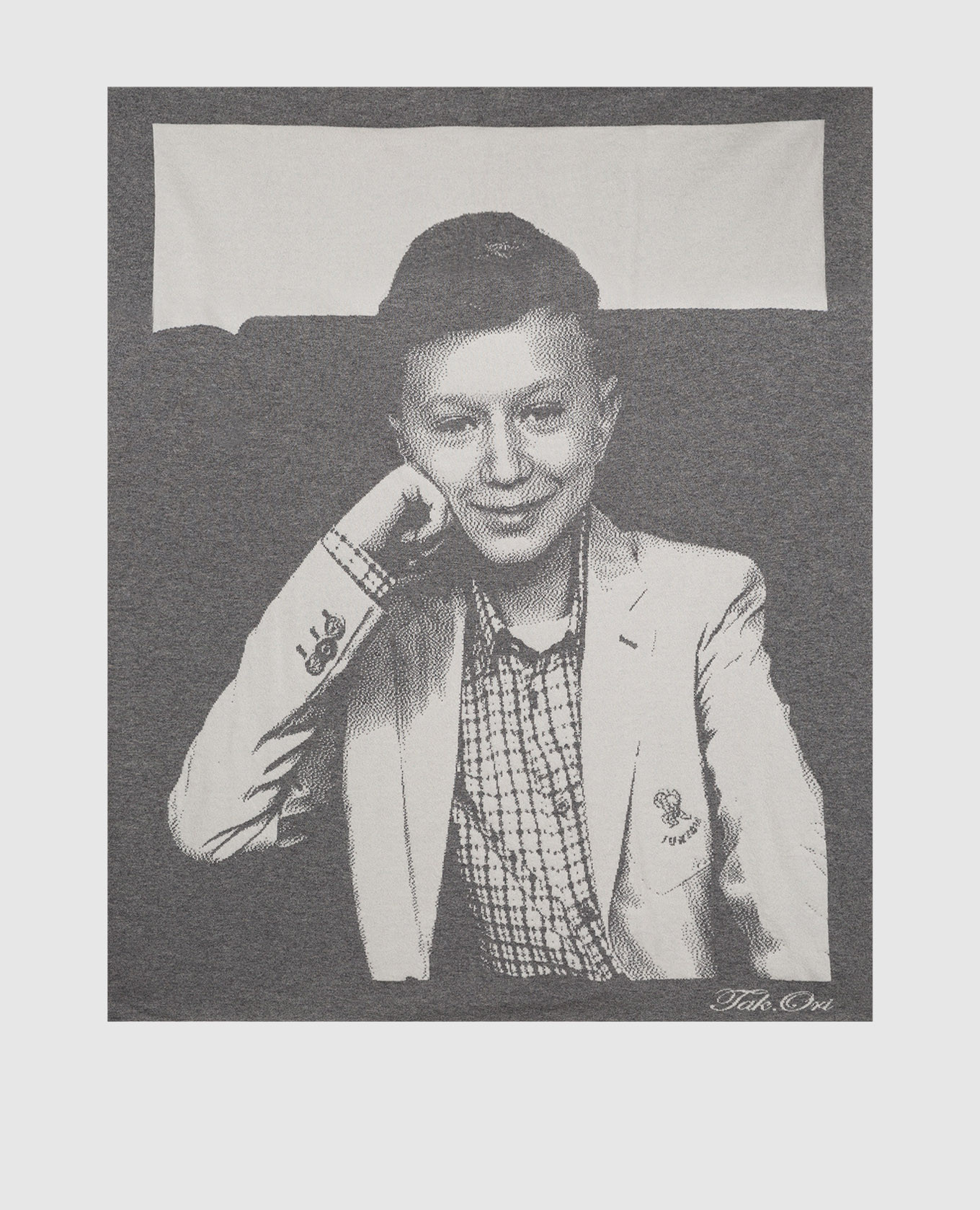 

Не вкл Серый плед из кашемира с узором, Пледы