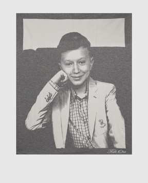 Tak.Ori Сірий плед із кашеміру з візерунком PD001NCC100