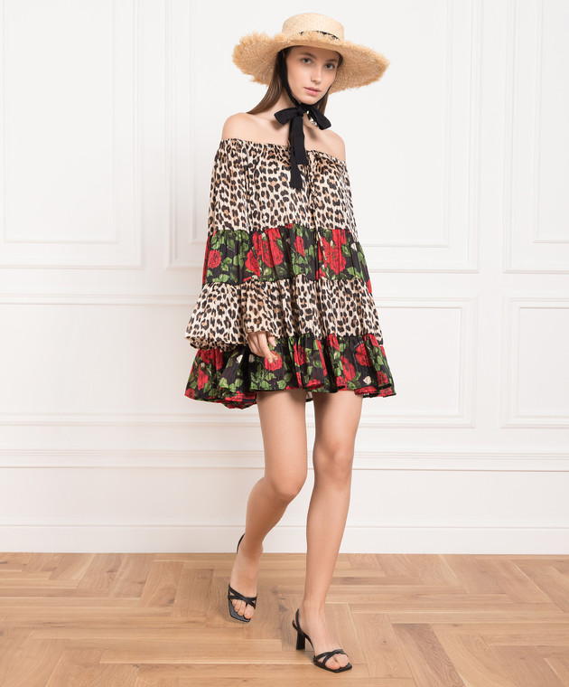 Twinset Mini dress in leopard and floral print 231LB2DEE изображение 2
