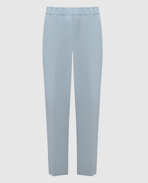 Peserico Блакитні штани з льону з ланцюжком моніль P0407202603
