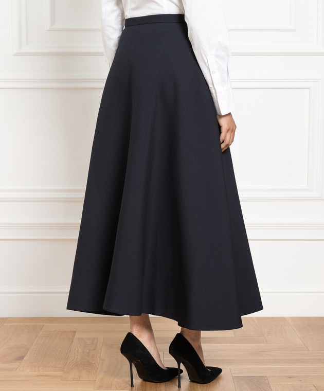Valentino Blue Wool and Silk Crepe Couture Skirt 3B3RAA701CF image 4