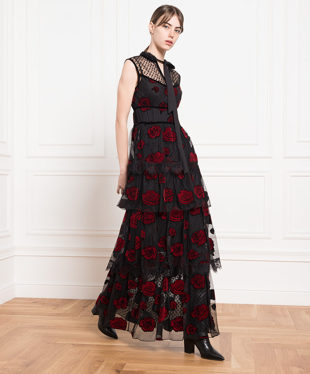 Max & Co Black Galway dress with floral appliqué GALWAY buy with