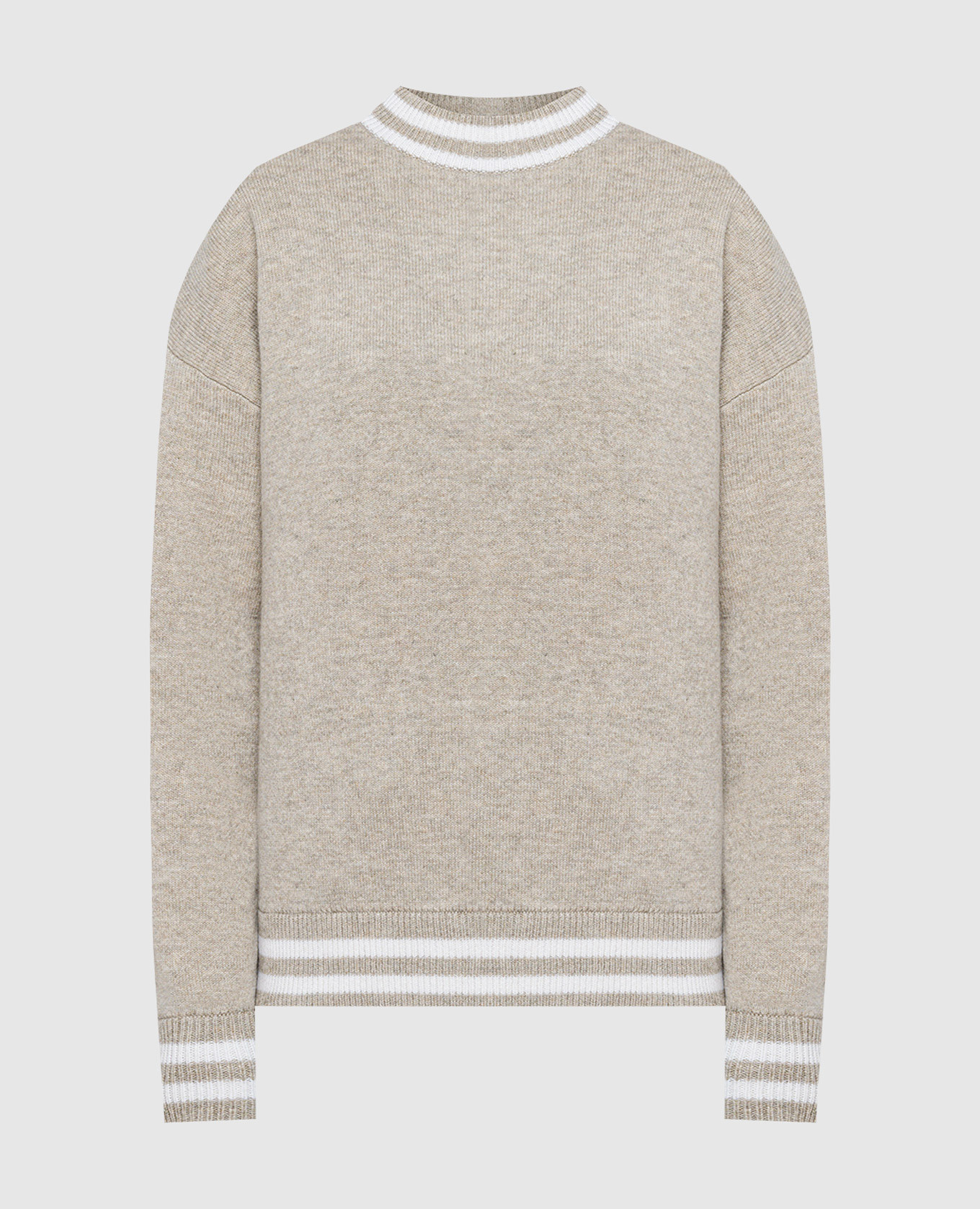 Beige wool and cashmere sweater