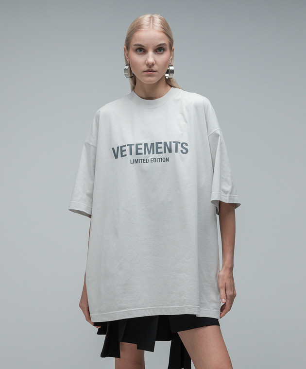 Vetements Gray t-shirt with logo print UE54TR170W image 3