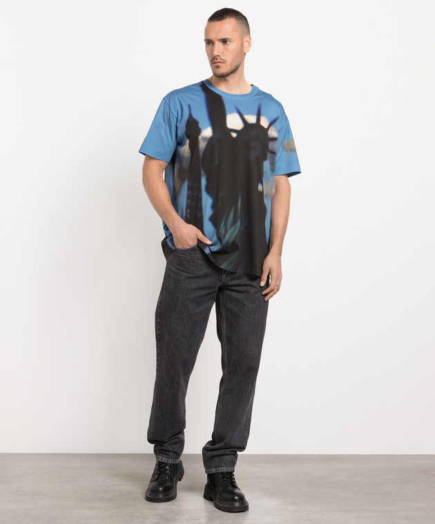 Givenchy Blue t-shirt with a Statue of Liberty print BM716N3YBE image 2
