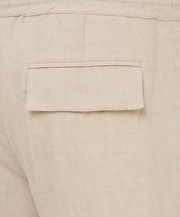 Brunello Cucinelli Светло-бежевые шорты из льна MH215W0250 изображение 5