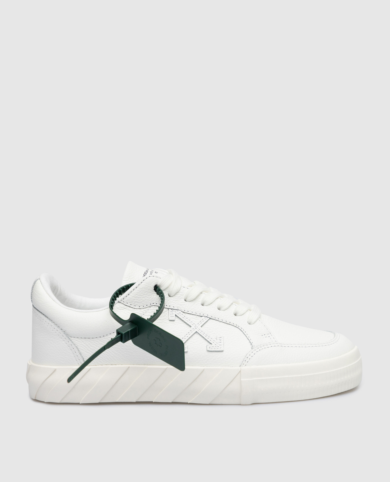 

Белые кожаные сникеры Low Vulcanized с фактурным логотипом, Белый, Кроссовки