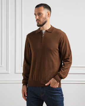 Cashmere&Whiskey Коричневое поло из шерсти 94394Z