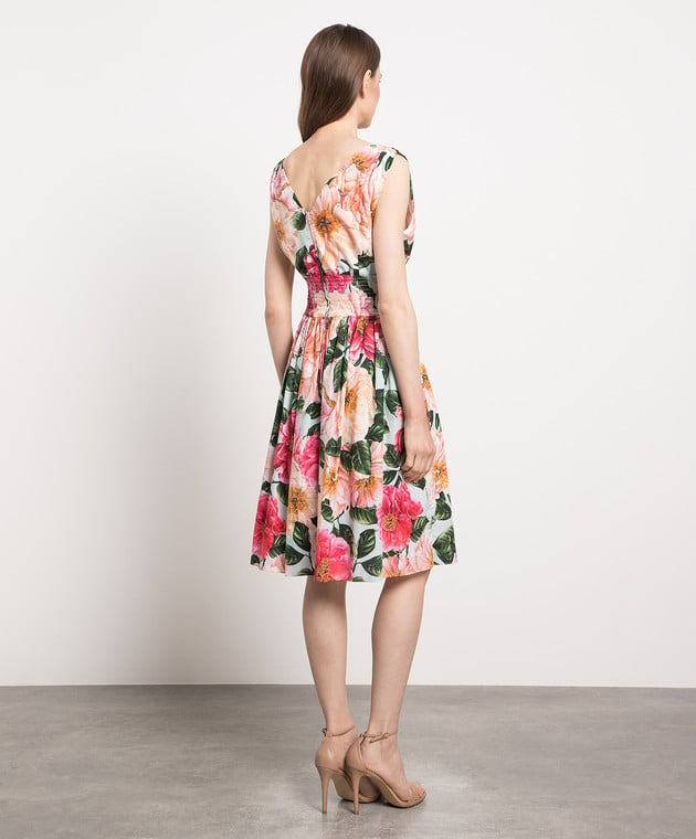Dolce&Gabbana Midi dress in floral print F6J7HTHS5H9 image 4