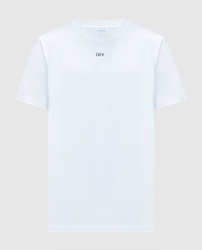 Off-White Белая футболка с принтом логотипа OMAA027C99JER017