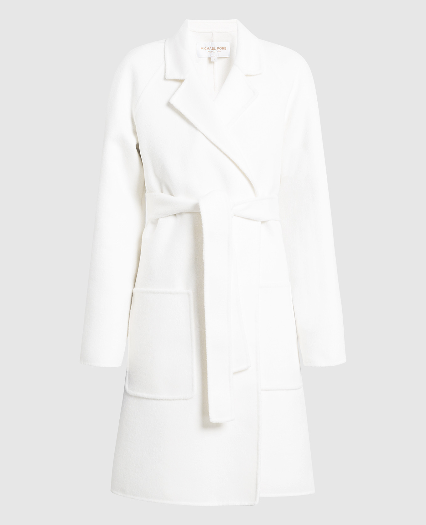 Белое пальто из шерсти