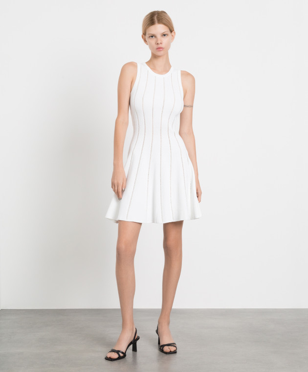 Valentino Біла сукня міні з перфорацією XB0KD08C75G зображення 2