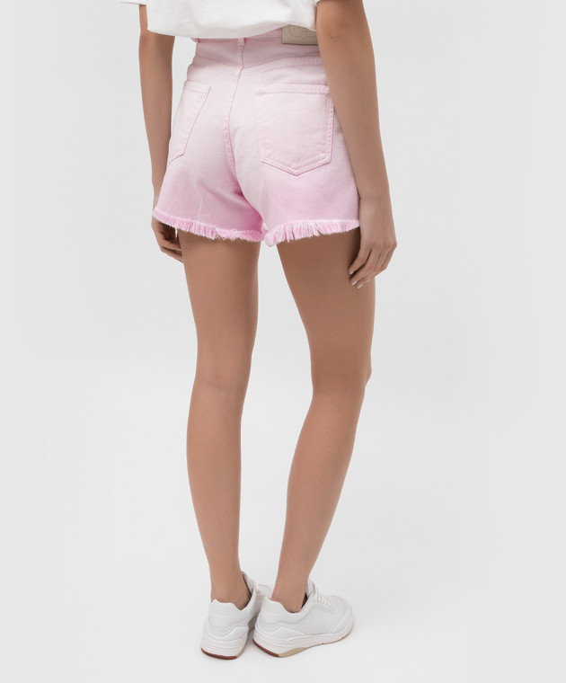 Twinset Розовые джинсовые шорты c бахромой 221TP2311 изображение 4
