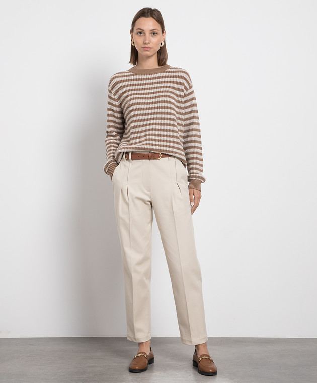 Brunello Cucinelli Brown sweater in a stripe with sequins M19580210P image 2