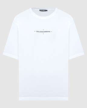Dolce&Gabbana Біла футболка з принтом логотипа G8PB8TG7K4W