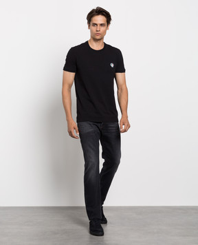 Dolce&Gabbana Черная футболка с вышивкой логотипа M8C03JFUECG