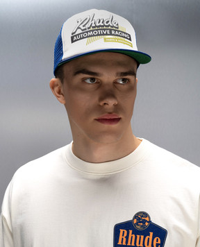 Rhude Синяя кепка AUTO RACING с принтом логотипа RHPS24HA08608129