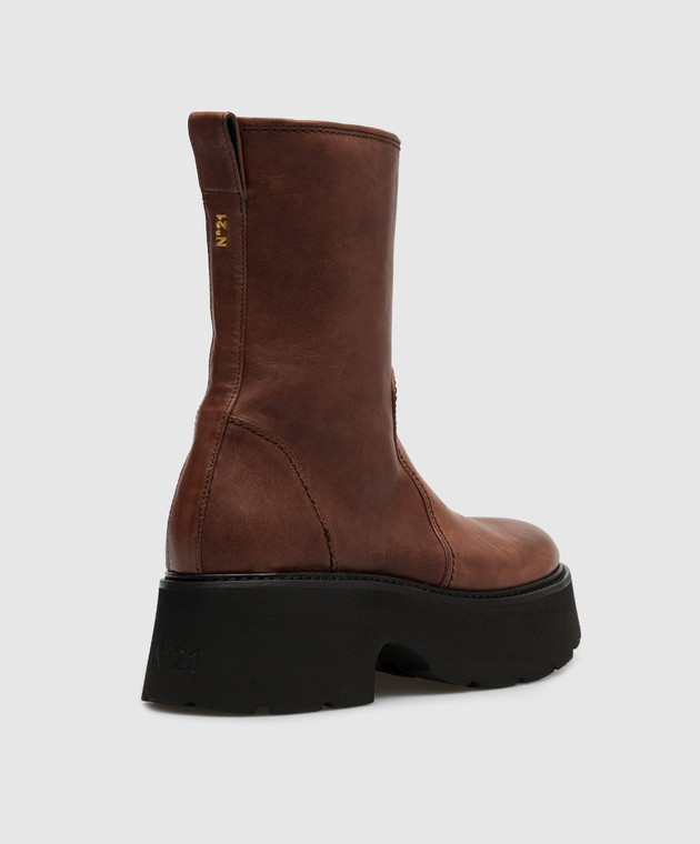N21 Brown leather boots 23ISP04540454 image 3