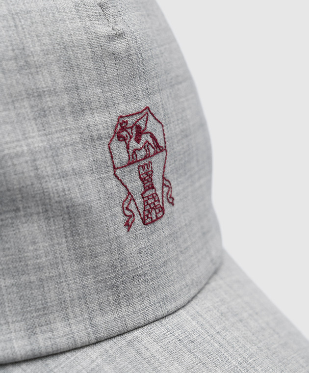 Brunello Cucinelli Сіра кепка з вовни з логотипом M032P9985 зображення 4