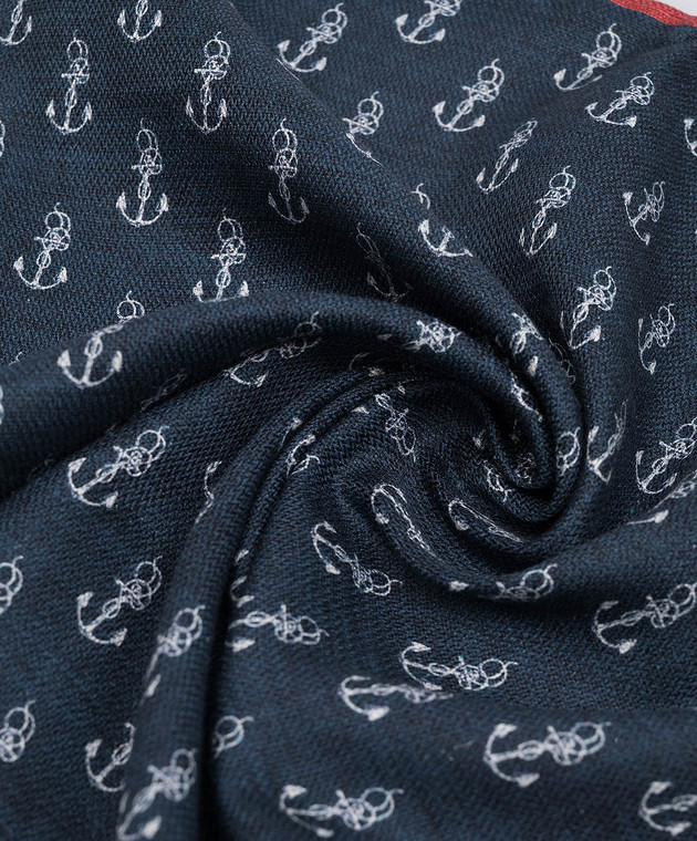 Brunello Cucinelli Blue silk scarf-pache with a print MR8650091P image 3