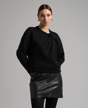 Alexander McQueen Черный свитшот с драпировкой 777196QLAC8