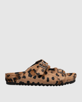 Simonetta Ravizza Brown animal print flip flops by ARI SO01K1