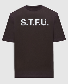 Heron Preston Коричневая футболка с принтом STFU HMAA032F23JER015