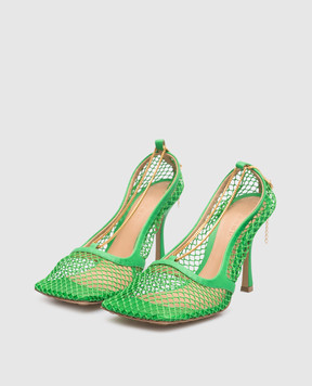 Bottega Veneta Зеленые комбинированные туфли с цепочкой 578321VBPS1